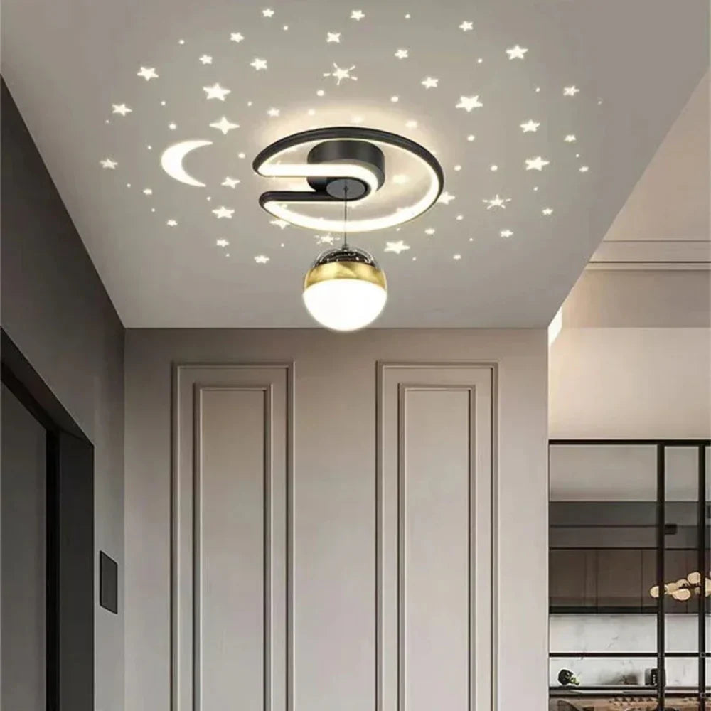 Ściemnialna lampa sufitowa LED - Imitującą rozgwieżdżone niebo