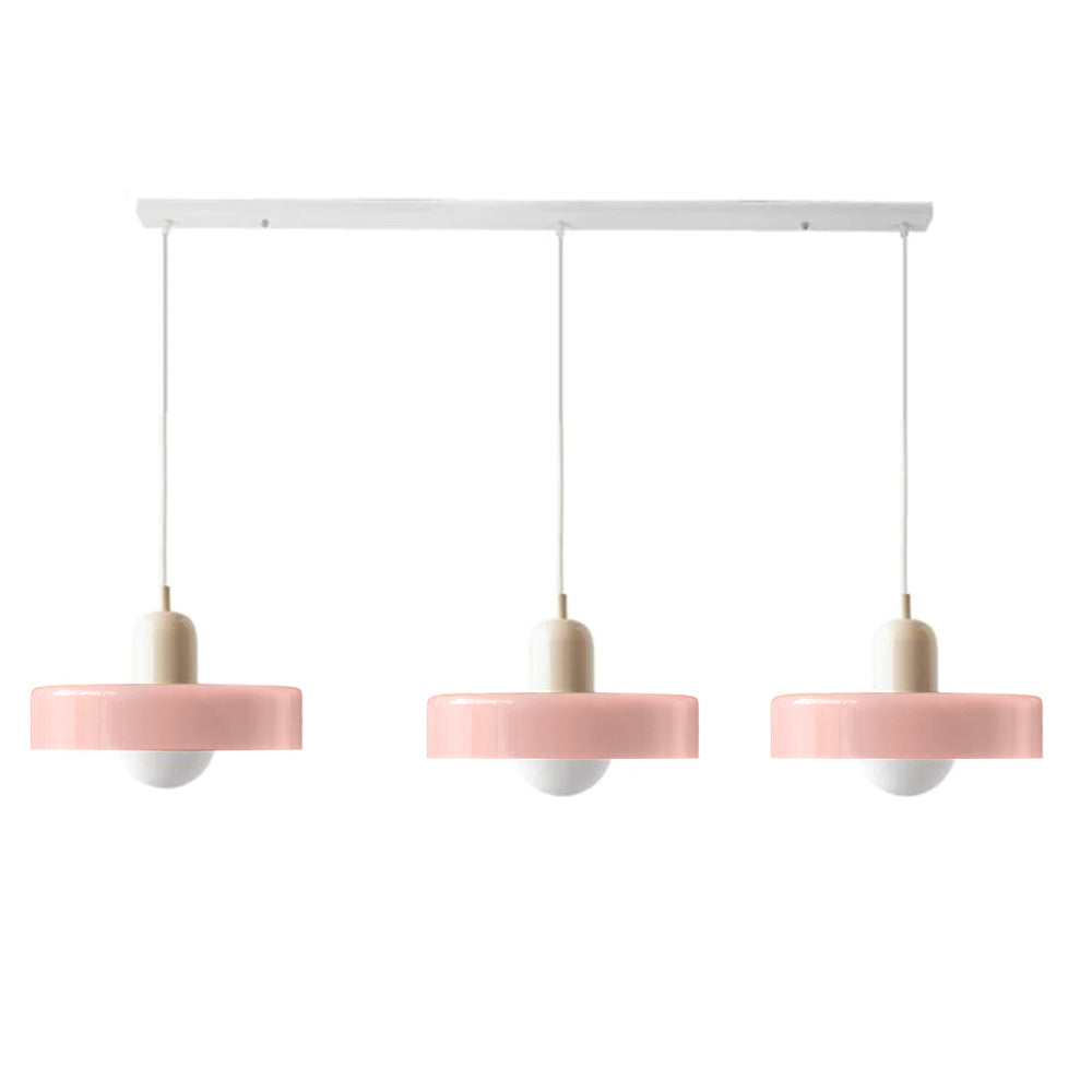 Dekoracyjna kolorowa potrójna lampa sufitowa z kloszami ze szkła