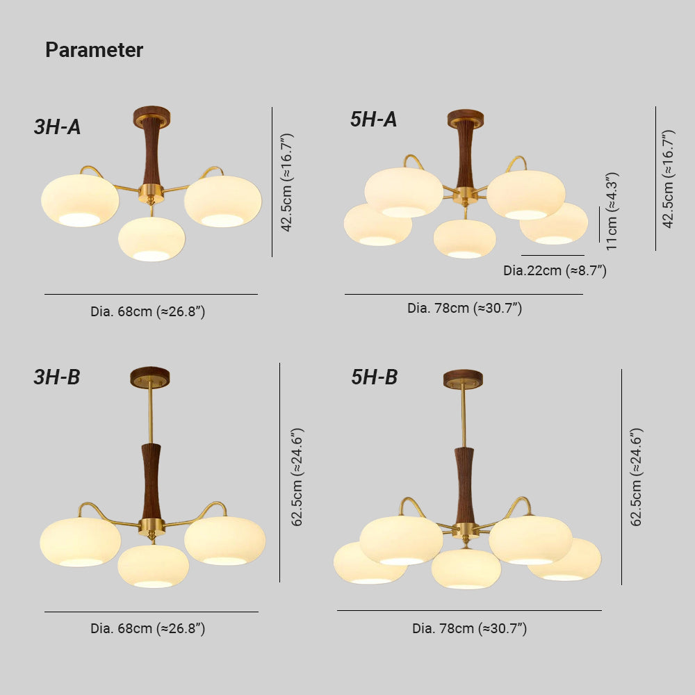 Artystyczna szklana lampa wisząca z połowy wieku z drewnianą podstawą