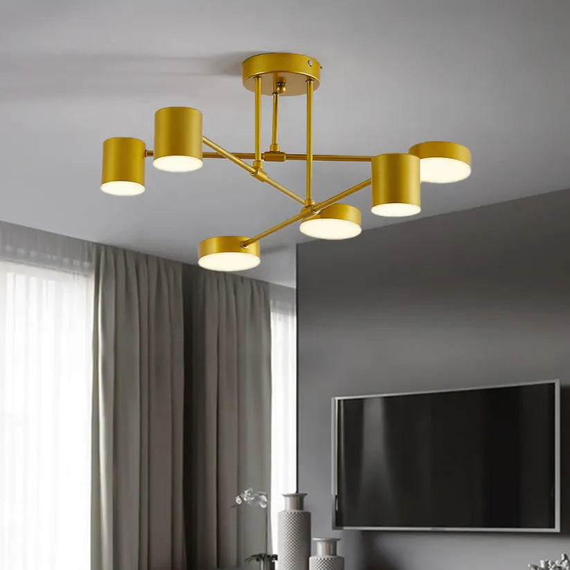 Atmosferyczna lampa sufitowa z 6 lampkami i trybami kolorów - Inspirowana stylem skandynawskim