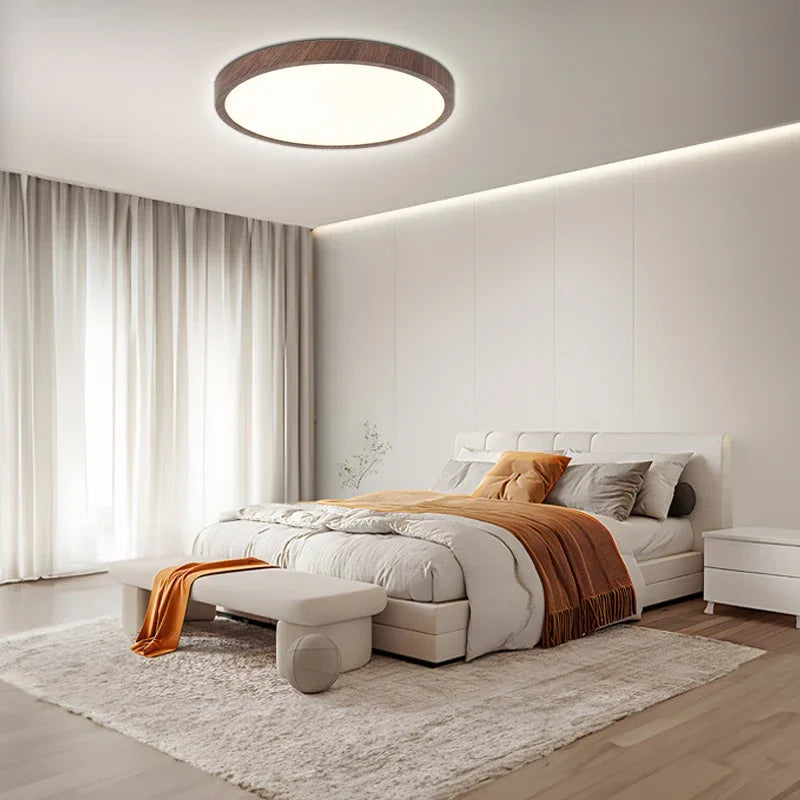 Relaksująca drewniana lampa sufitowa LED Japandi do domu