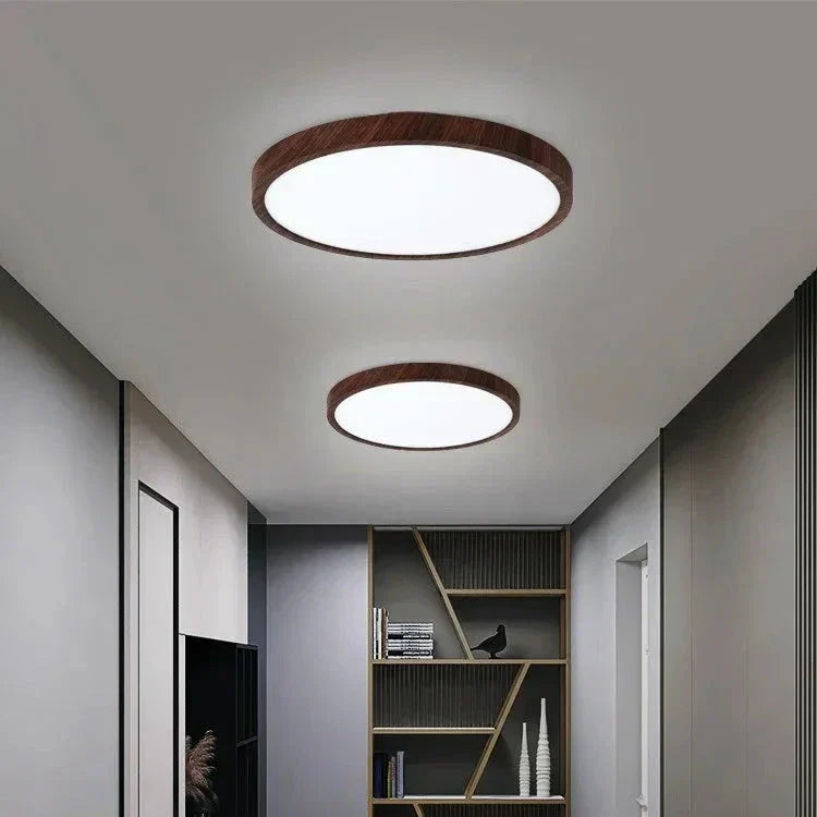 Relaksująca drewniana lampa sufitowa LED Japandi do domu