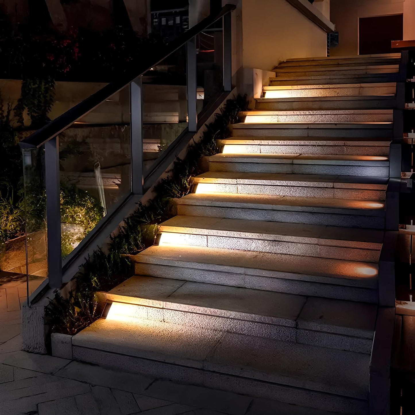 Jasne solarne lampki schodowe LED wodoodporne