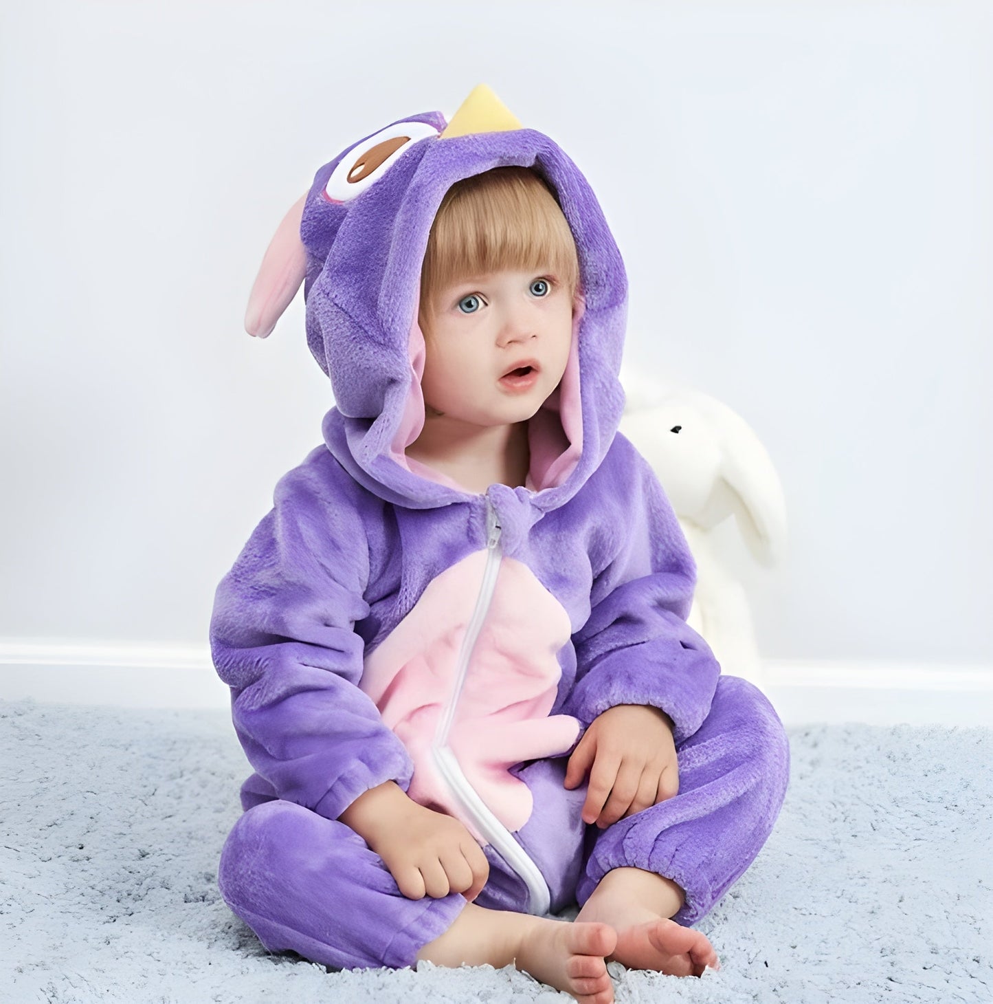 Soft Baby Animal Onesie – Warm Hooded Pajamas