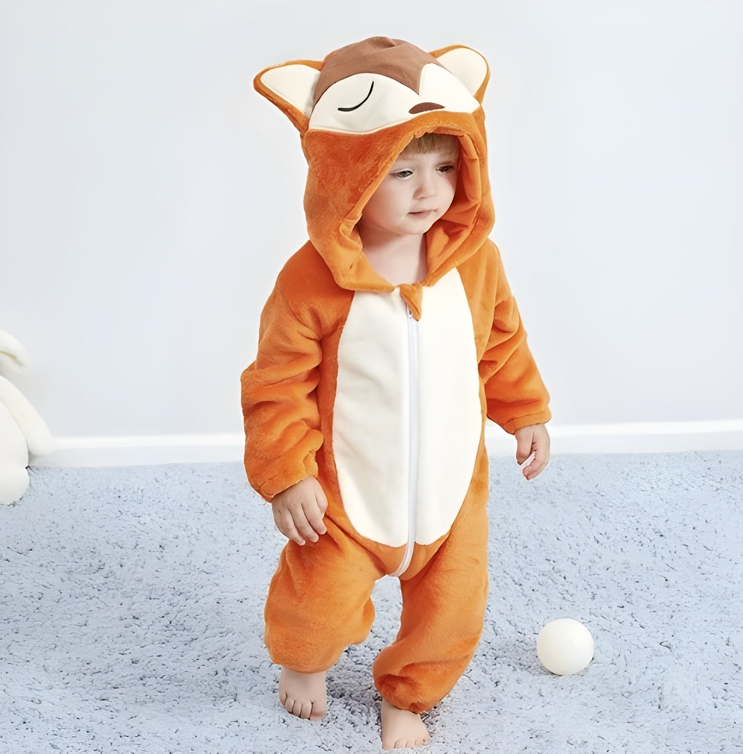 Soft Baby Animal Onesie – Warm Hooded Pajamas