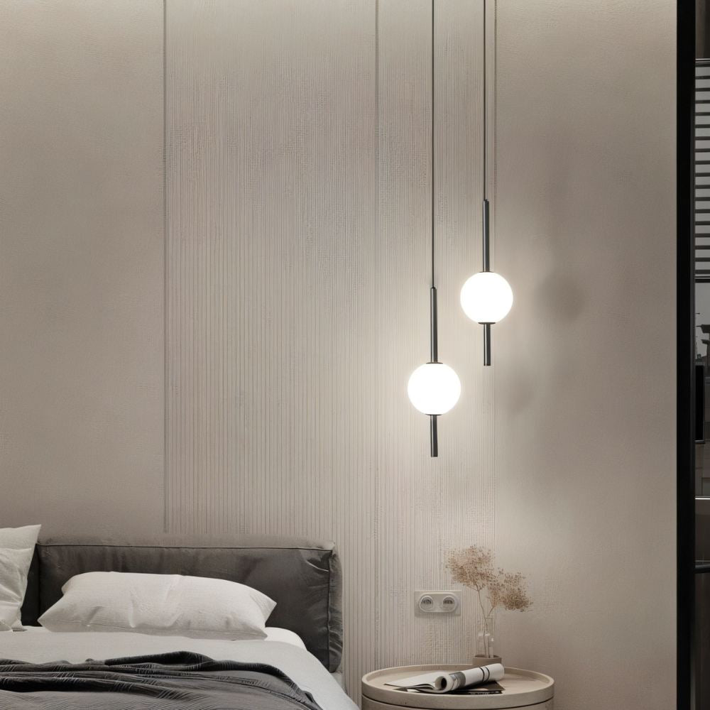 Ekskluzywna szykowna nordycka szklana lampa sufitowa