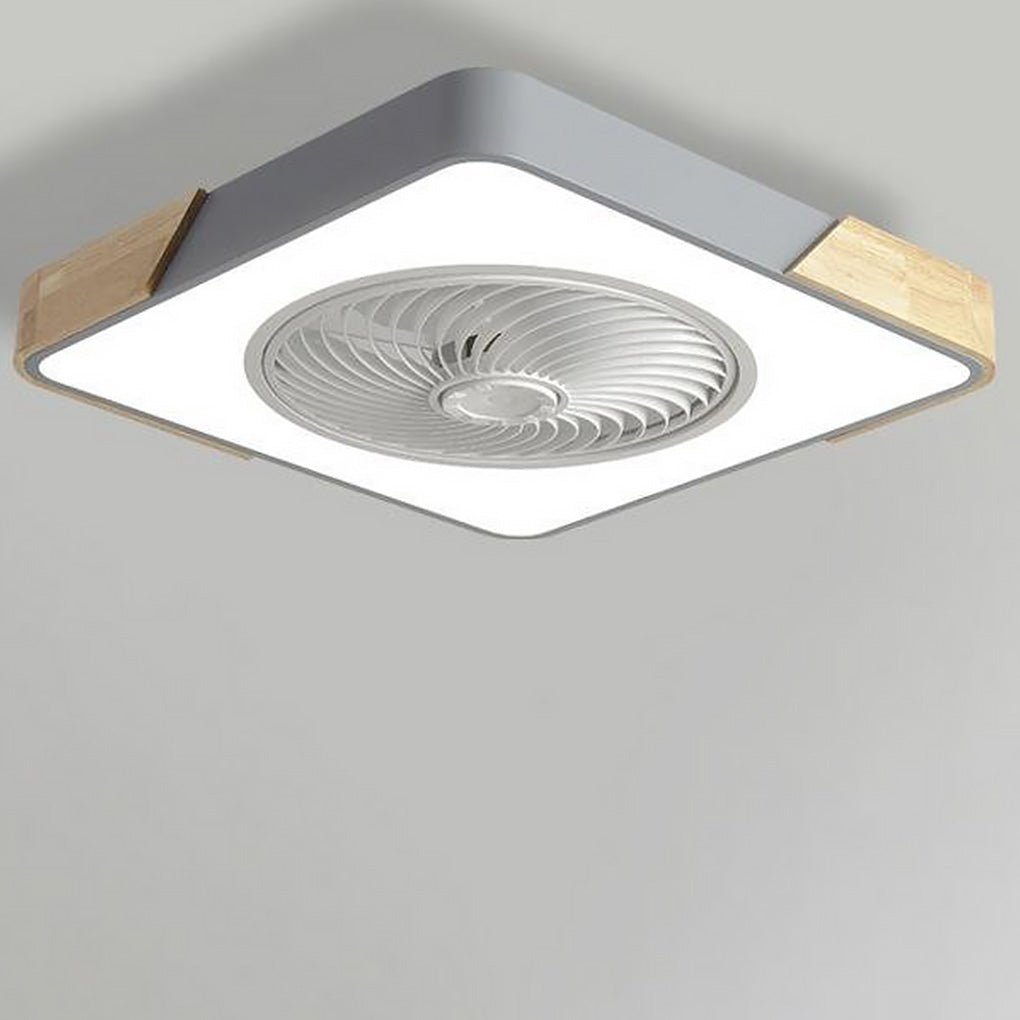 Kompaktowa praktyczna bezłopatkowa lampa sufitowa LED z wentylatorem