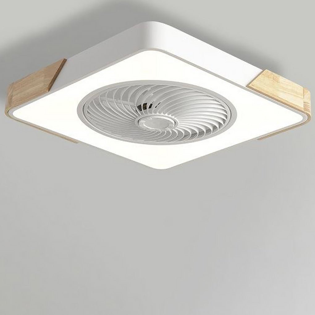 Kompaktowa praktyczna bezłopatkowa lampa sufitowa LED z wentylatorem