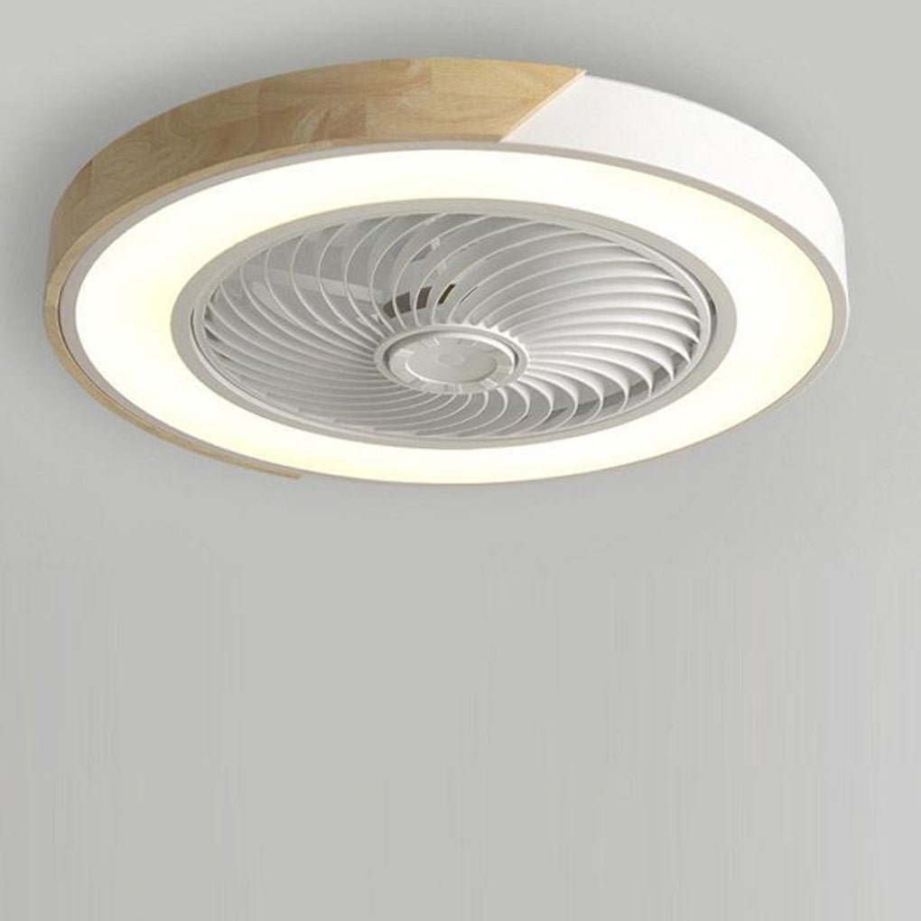 Kompaktowa praktyczna bezłopatkowa lampa sufitowa LED z wentylatorem