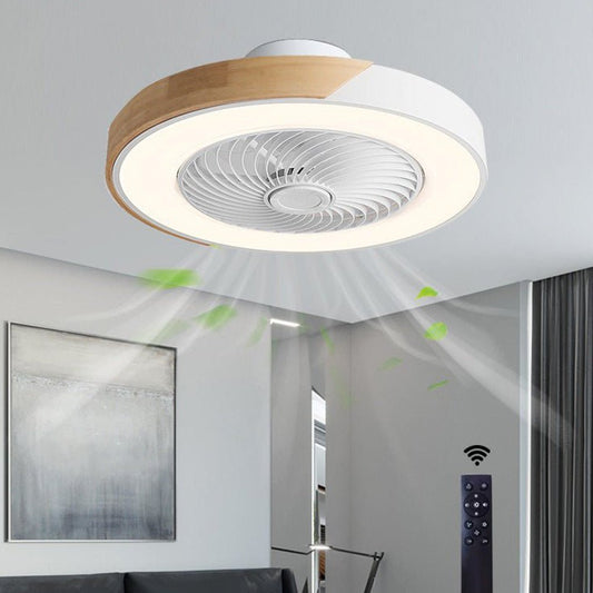 Kompaktowa praktyczna bezłopatkowa lampa sufitowa LED z wentylatorem