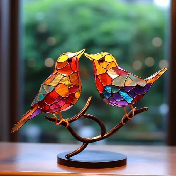 Artystyczna designerska szklana figurka ptaka do dekoracji