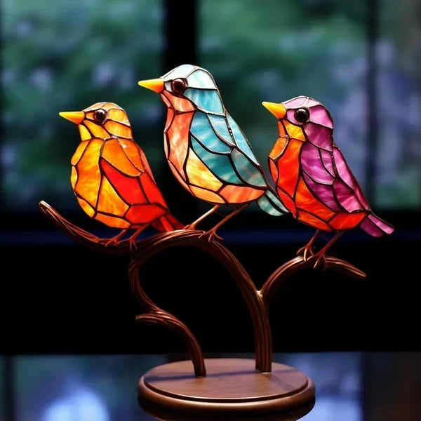 Artystyczna designerska szklana figurka ptaka do dekoracji