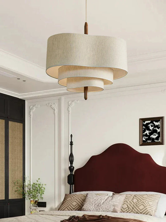 Minimalistyczny żyrandol z tkaniny Gentle Glow do nowoczesnego domu