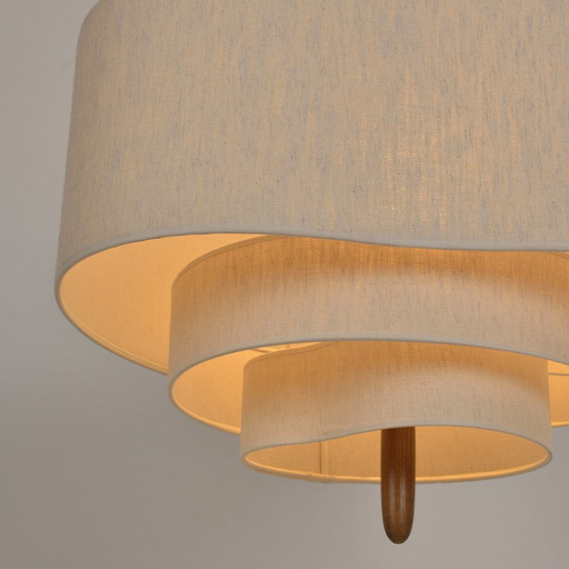 Minimalistyczny żyrandol z tkaniny Gentle Glow do nowoczesnego domu