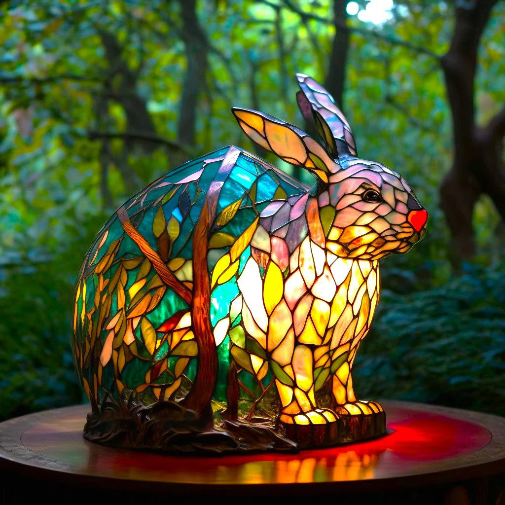 Decorative glass animal table lamp - Emitting warm light