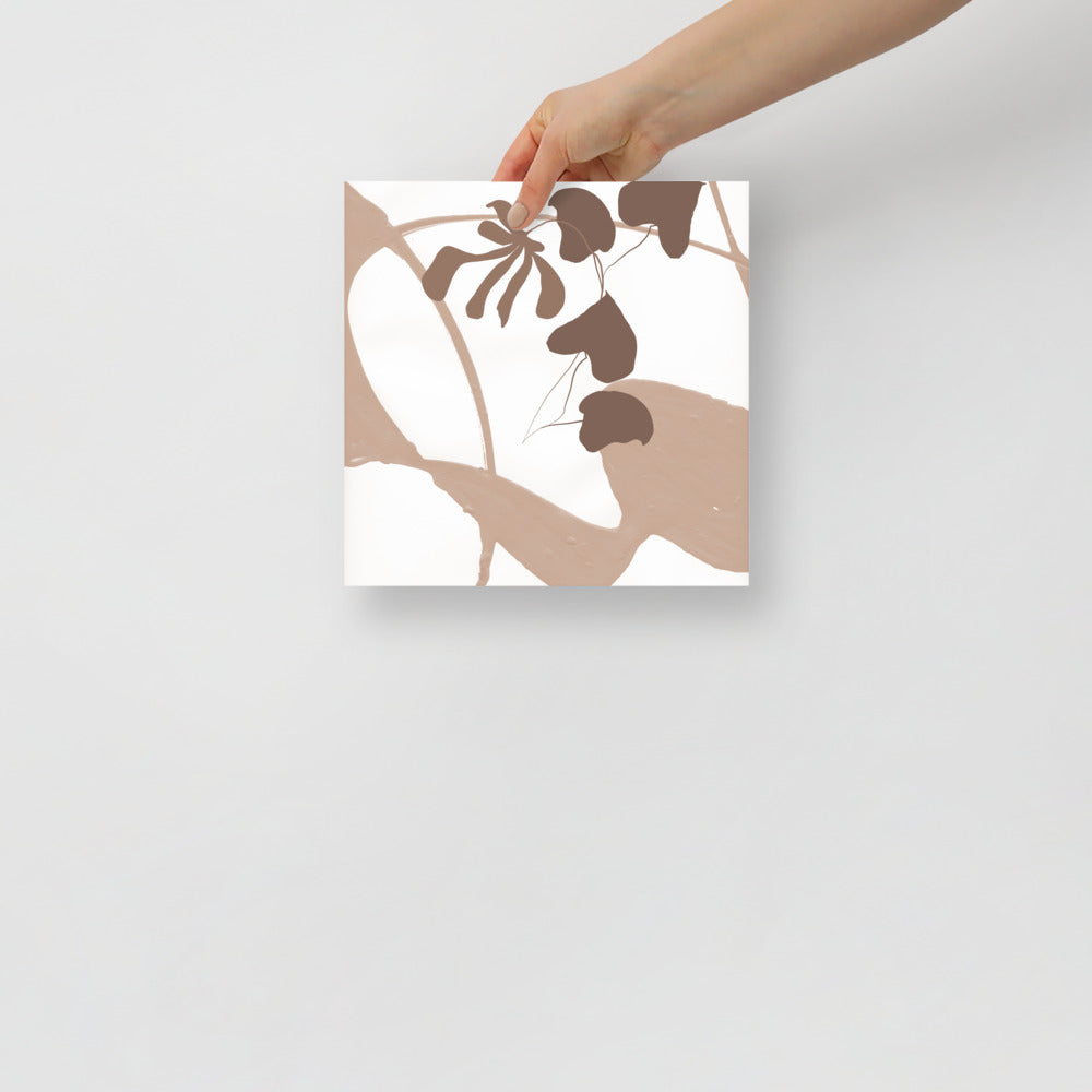 Plakat botaniczny z motywem liści – dekoracja inspirowana naturą