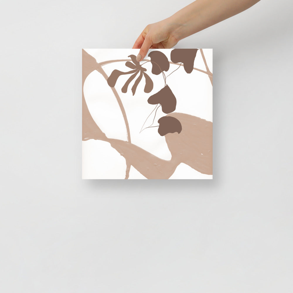 Plakat botaniczny z motywem liści – dekoracja inspirowana naturą