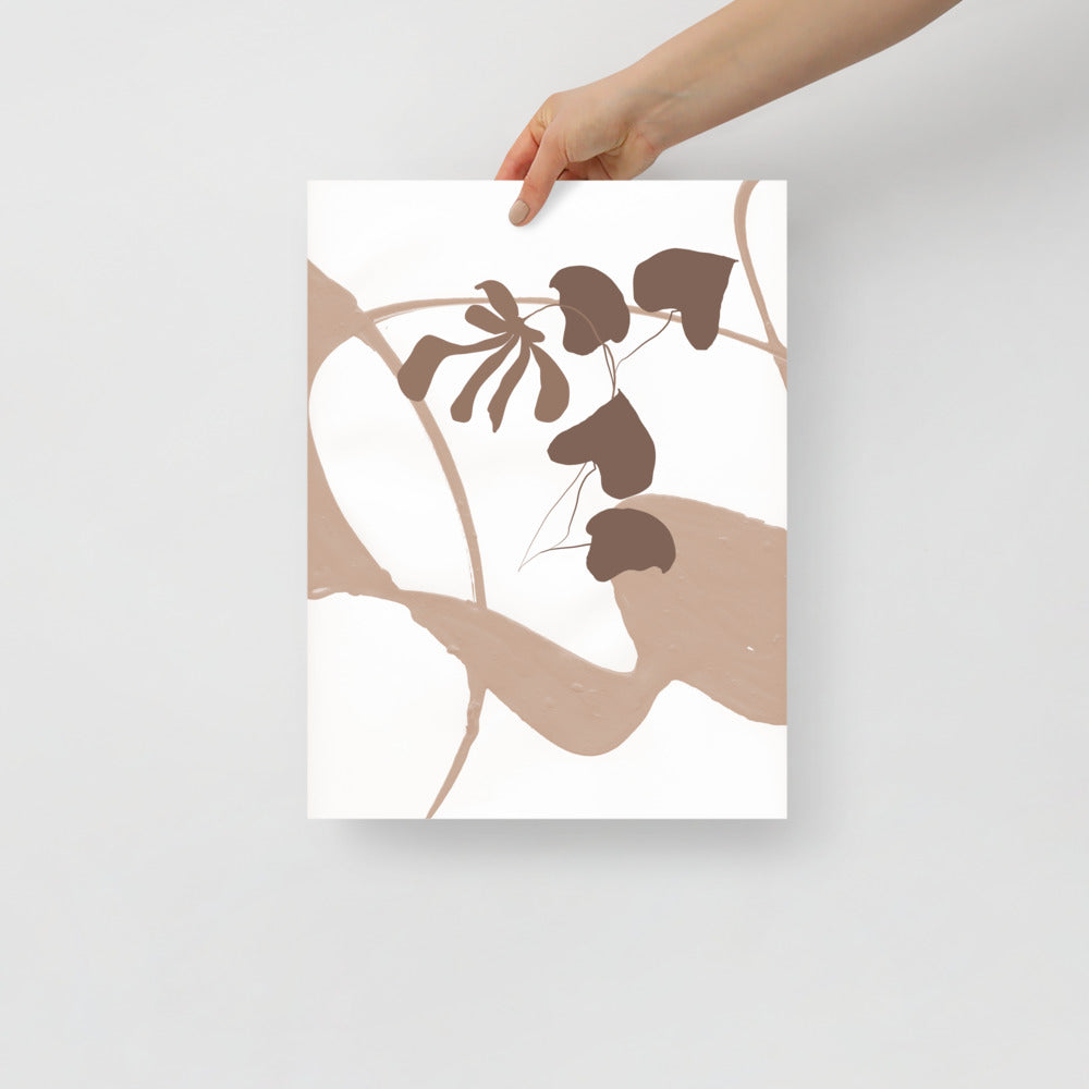 Plakat botaniczny z motywem liści – dekoracja inspirowana naturą