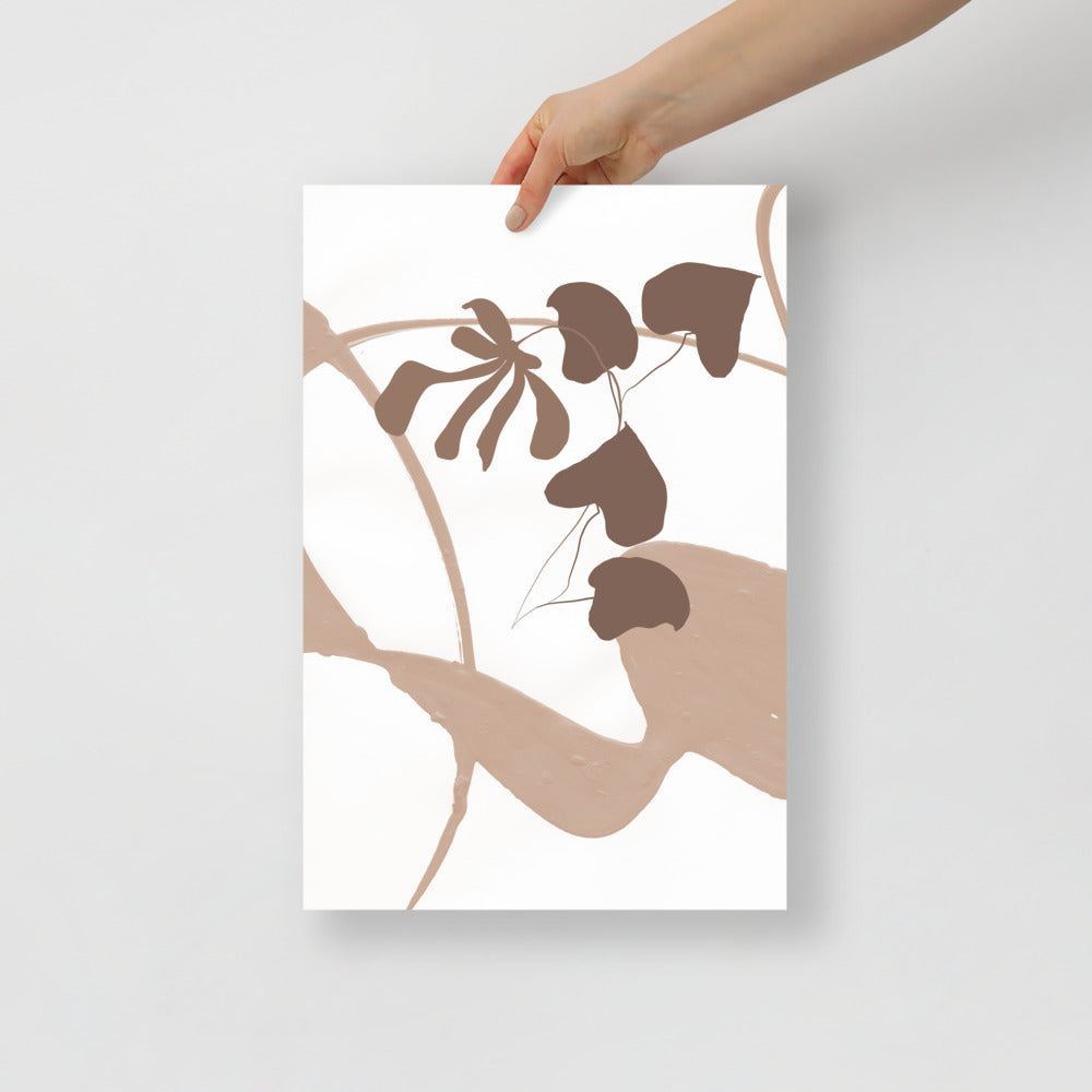 Plakat botaniczny z motywem liści – dekoracja inspirowana naturą