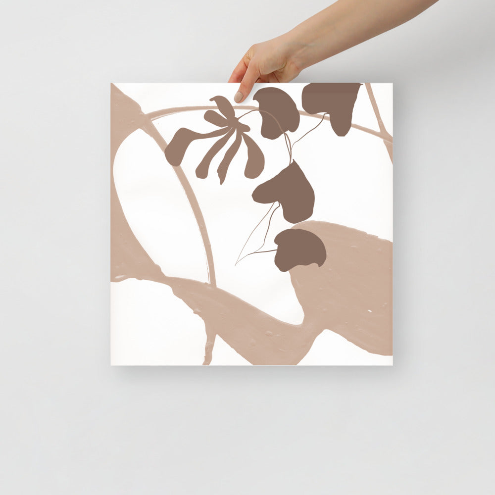 Plakat botaniczny z motywem liści – dekoracja inspirowana naturą