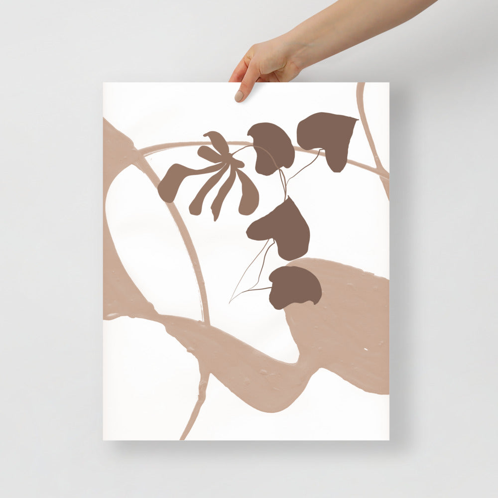 Plakat botaniczny z motywem liści – dekoracja inspirowana naturą