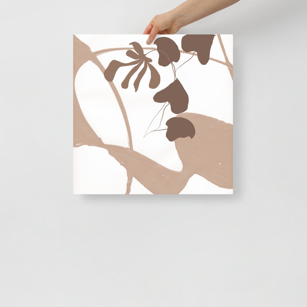 Plakat botaniczny z motywem liści – dekoracja inspirowana naturą