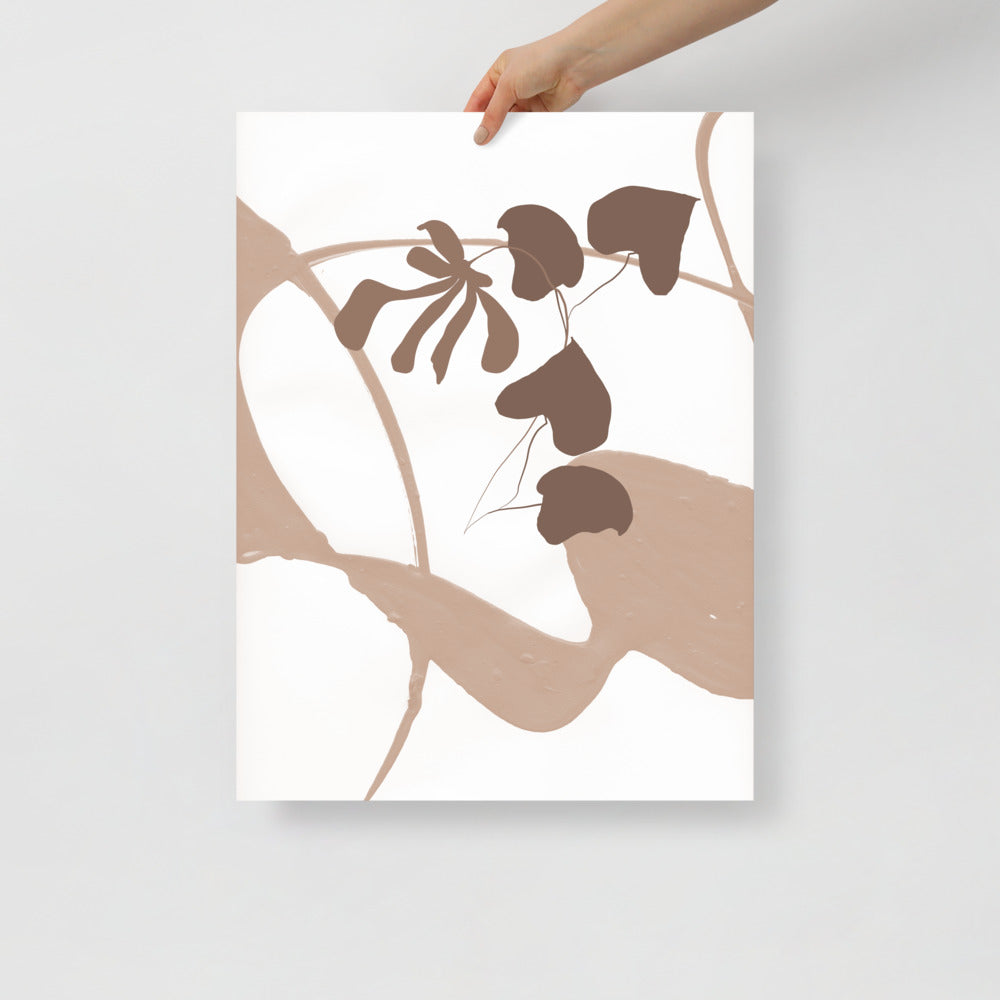 Plakat botaniczny z motywem liści – dekoracja inspirowana naturą