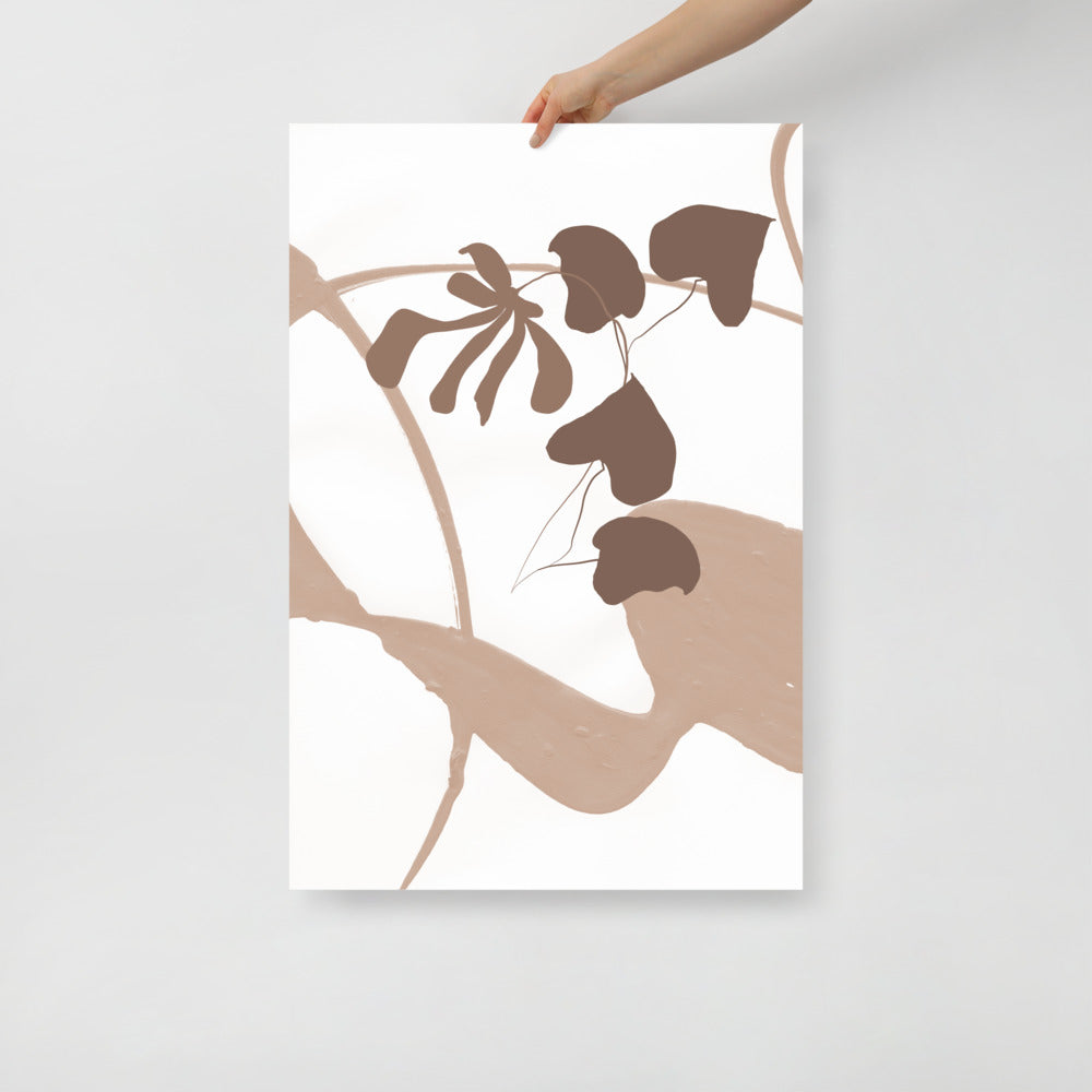 Plakat botaniczny z motywem liści – dekoracja inspirowana naturą