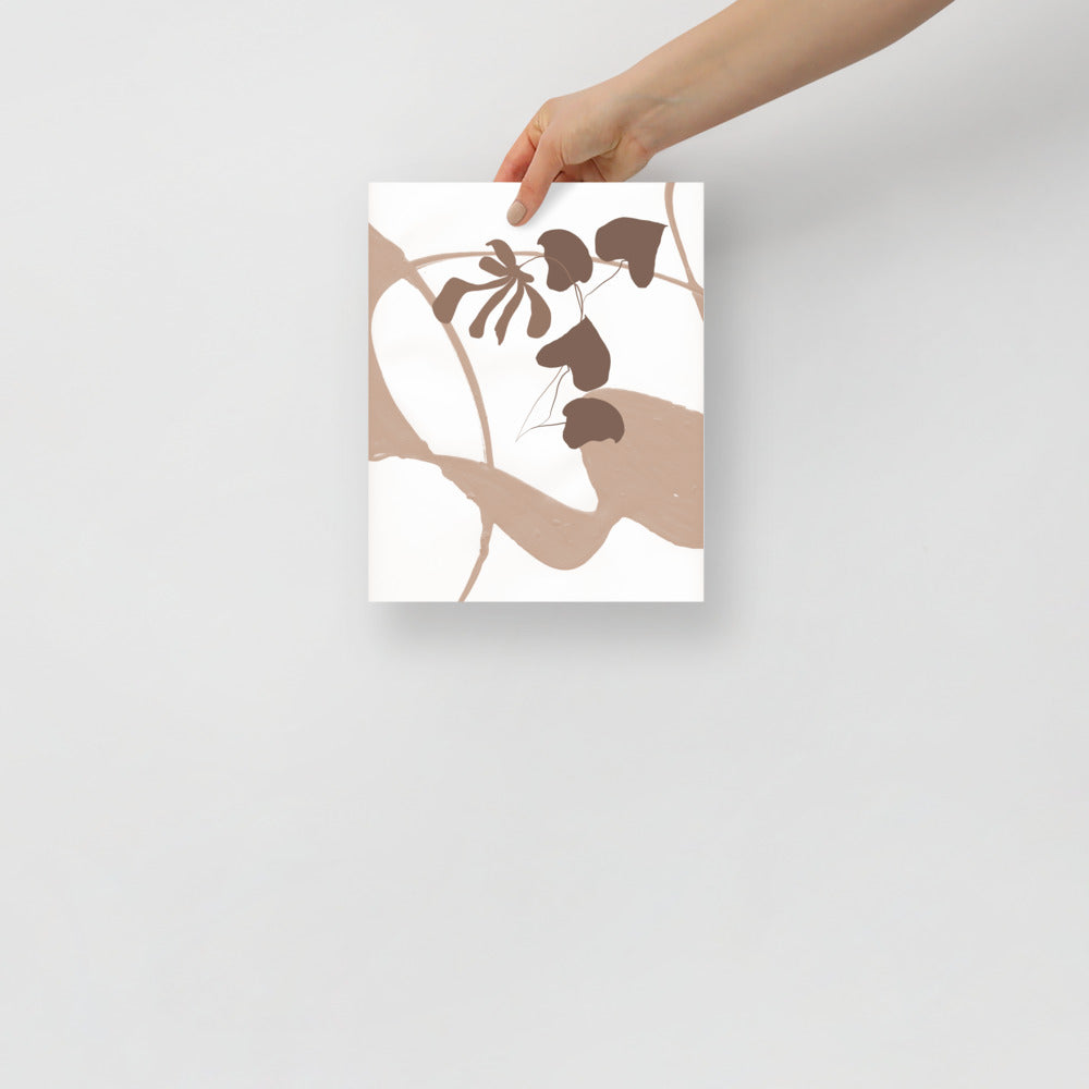 Plakat botaniczny z motywem liści – dekoracja inspirowana naturą