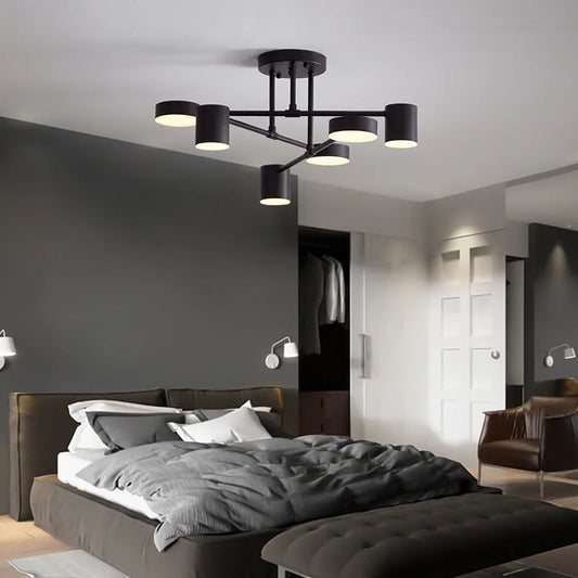 Atmosferyczna lampa sufitowa z 6 lampkami i trybami kolorów - Inspirowana stylem skandynawskim