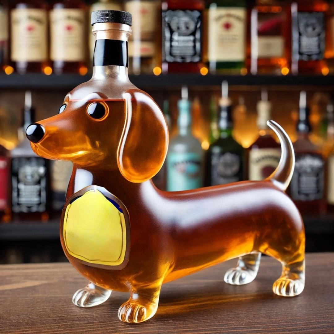 Artystyczna karafka do whisky z motywem psa