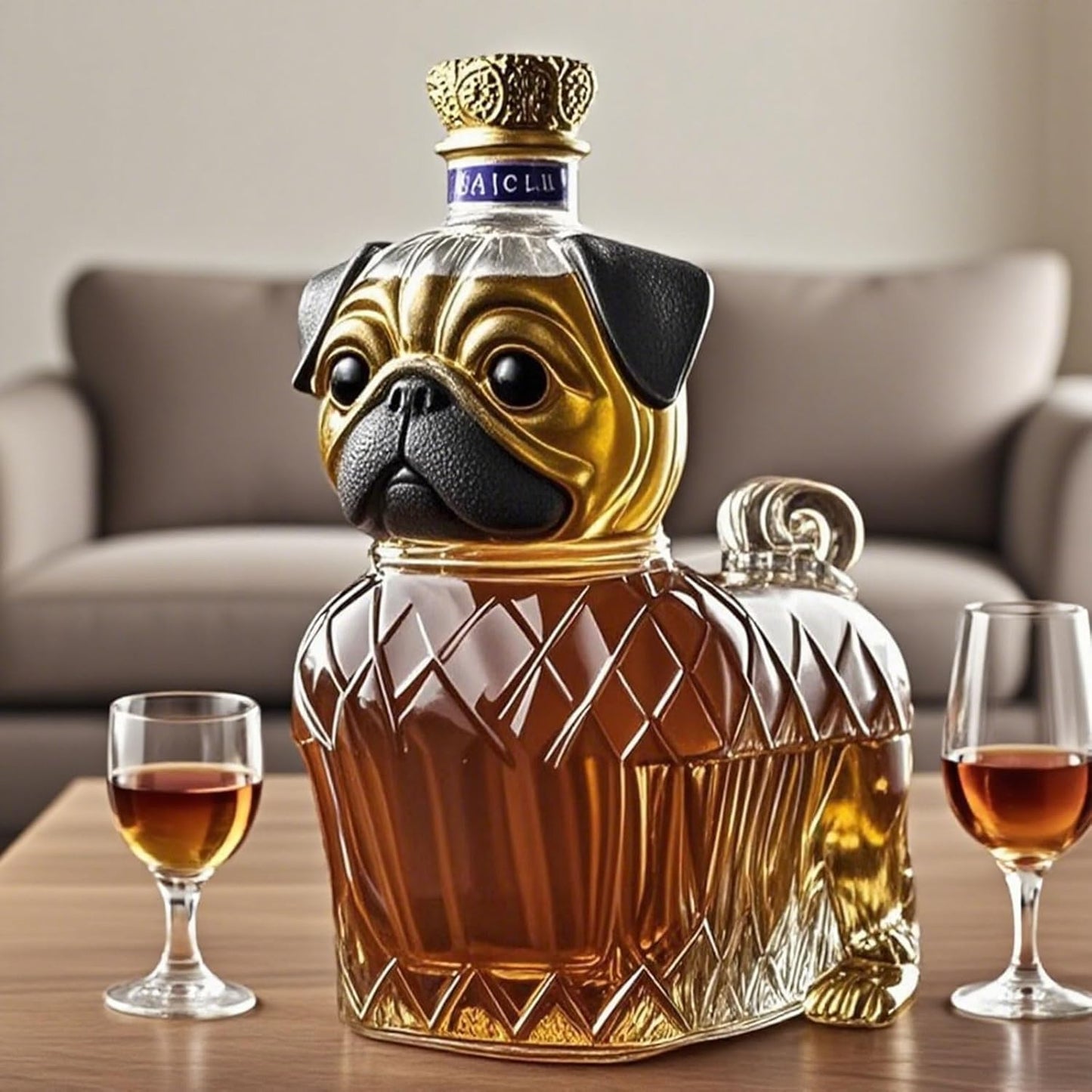 Artystyczna karafka do whisky z motywem psa