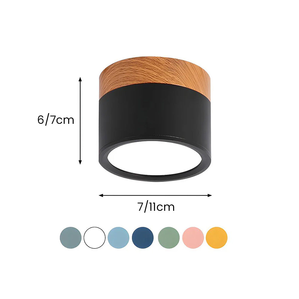 Kompaktowa montowana cylindryczna lampa sufitowa LED