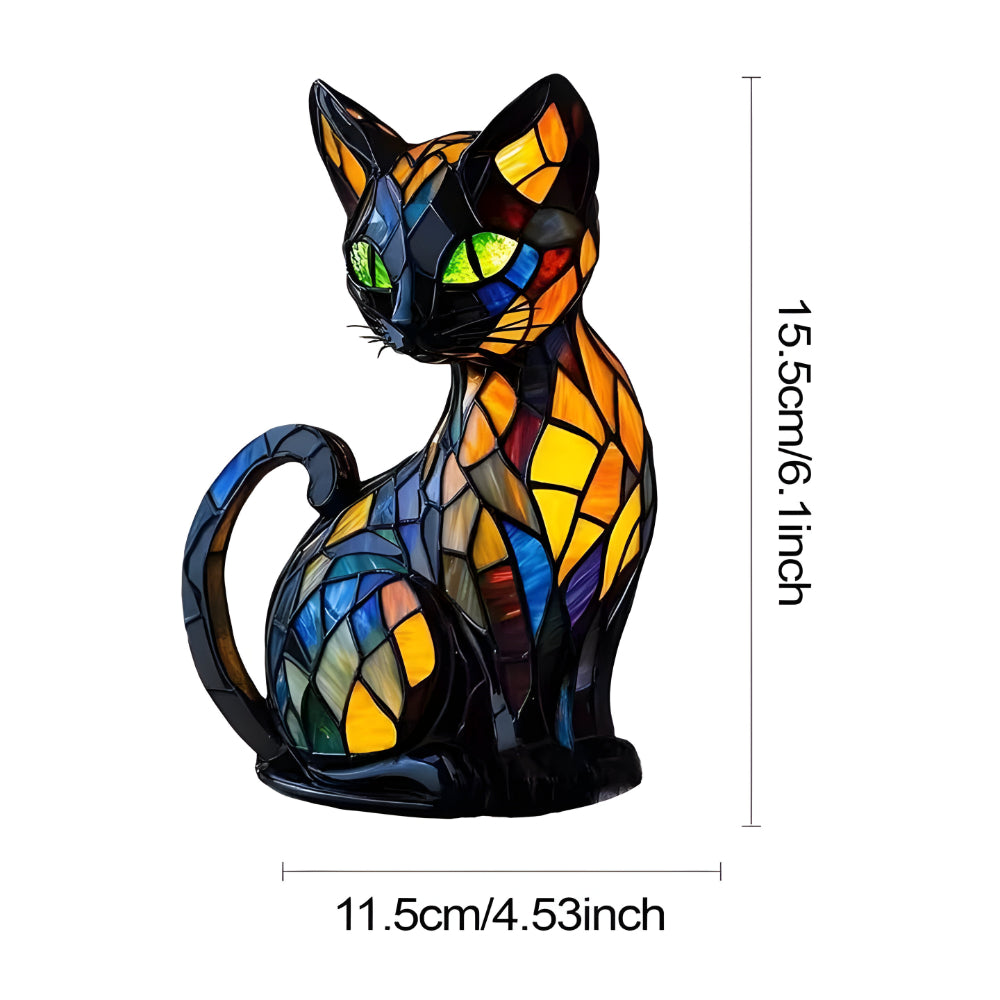 Decorative mosaic glass cat-shaped table lamp