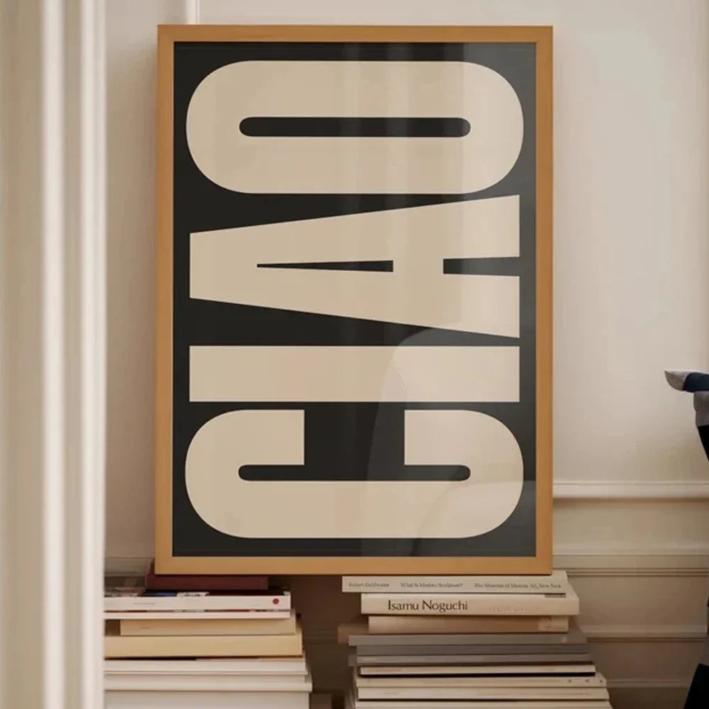Ciao – cytaty, minimalistyczne dekoracje wnętrz, nowoczesne dekoracje ścienne
