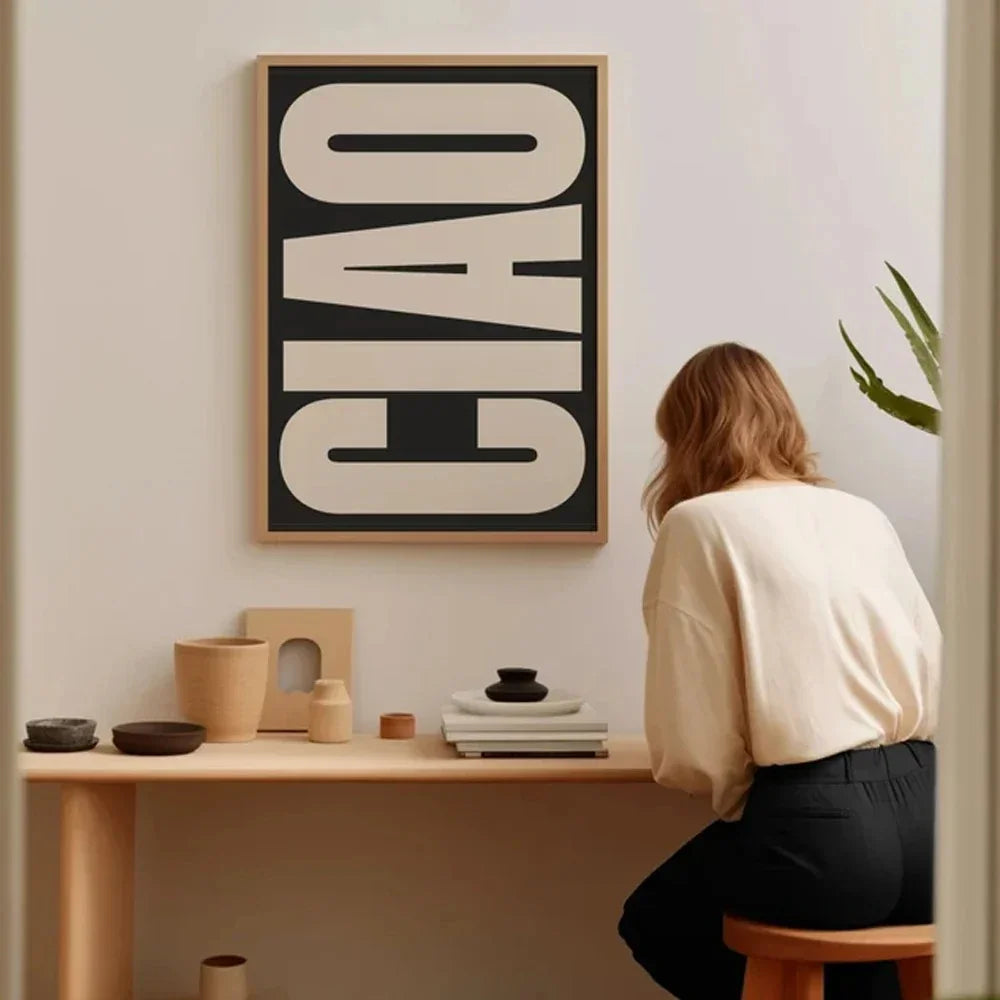 Ciao – cytaty, minimalistyczne dekoracje wnętrz, nowoczesne dekoracje ścienne