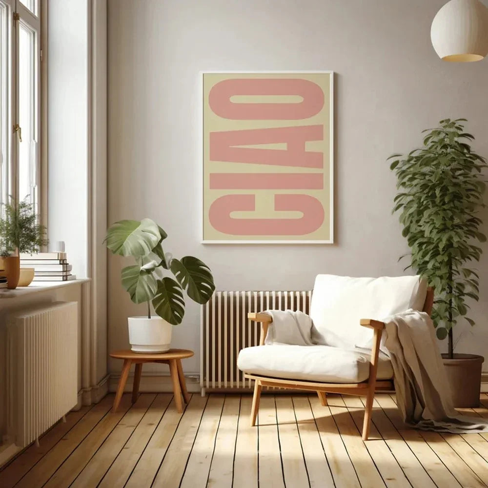 Ciao – cytaty, minimalistyczne dekoracje wnętrz, nowoczesne dekoracje ścienne