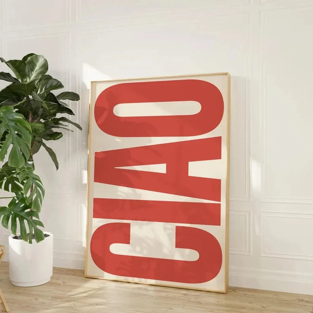 Ciao – cytaty, minimalistyczne dekoracje wnętrz, nowoczesne dekoracje ścienne