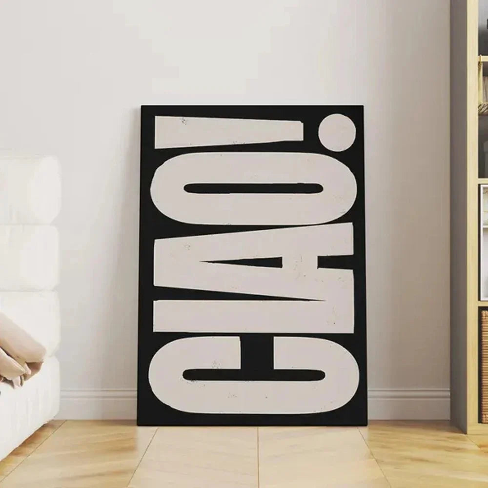 Ciao – cytaty, minimalistyczne dekoracje wnętrz, nowoczesne dekoracje ścienne