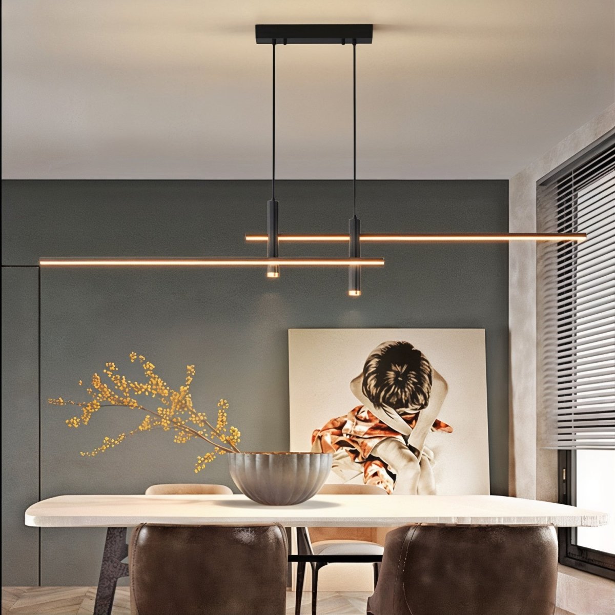 Regulowana wnętrze lampa wisząca LED z trybami ściemniania