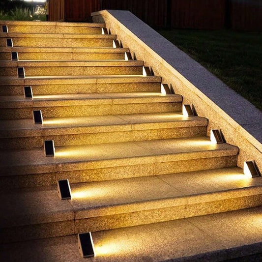 Jasne solarne lampki schodowe LED wodoodporne