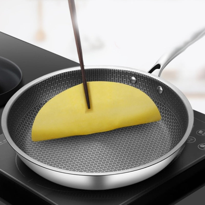 Uniwersalna Wytrzymała Patelnia Non-Stick ze Stali Nierdzewnej