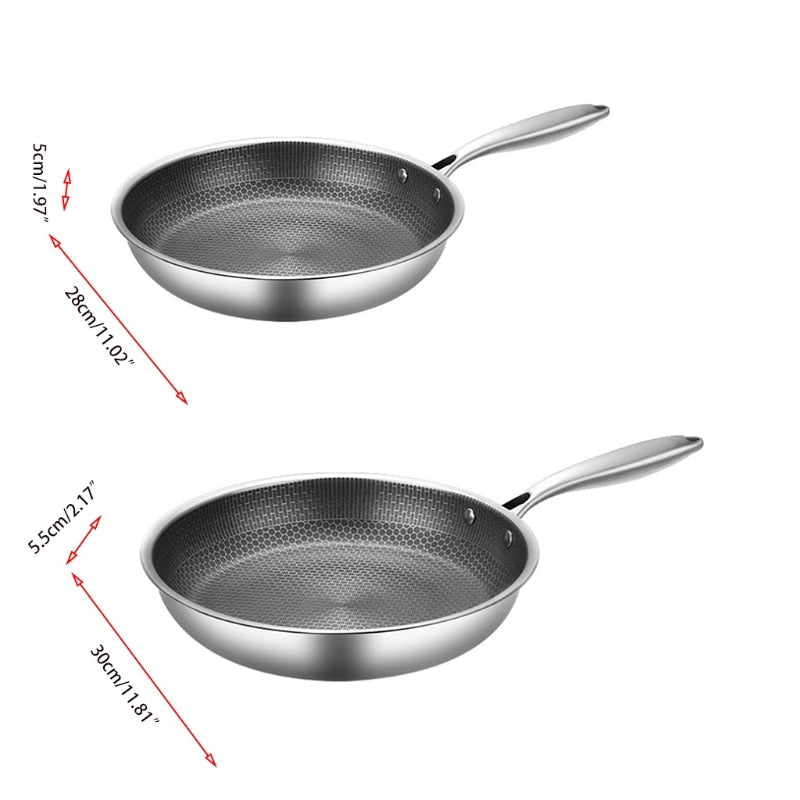 Uniwersalna Wytrzymała Patelnia Non-Stick ze Stali Nierdzewnej