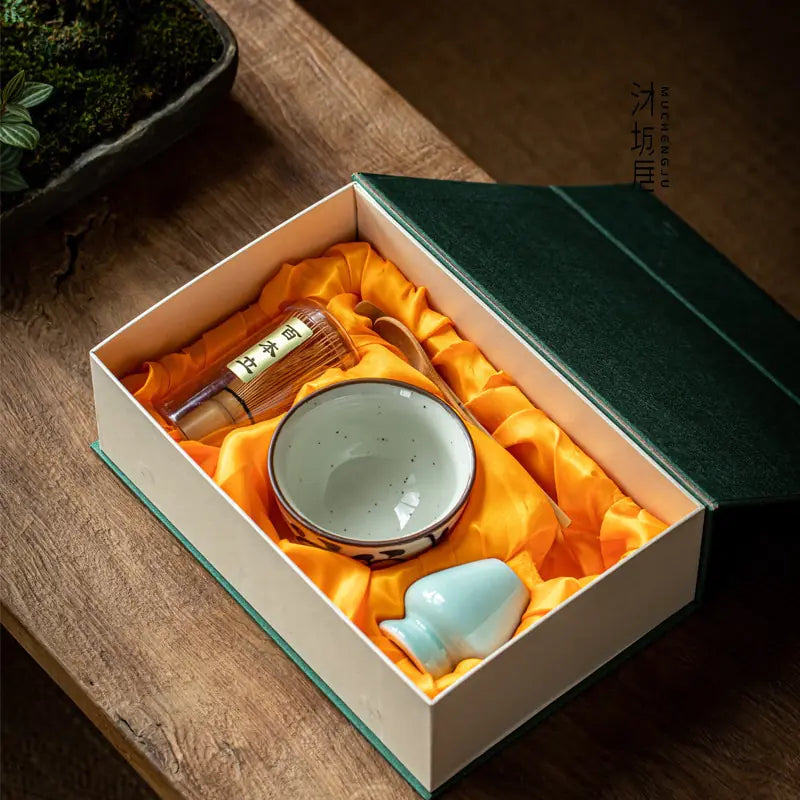 Klasyczny ceremonialny tradycyjny zestaw startowy do herbaty matcha