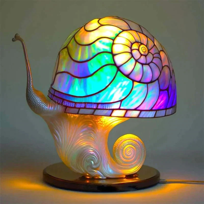 Dekoracyjna Lampa witrażem stołowa w stylu retro
