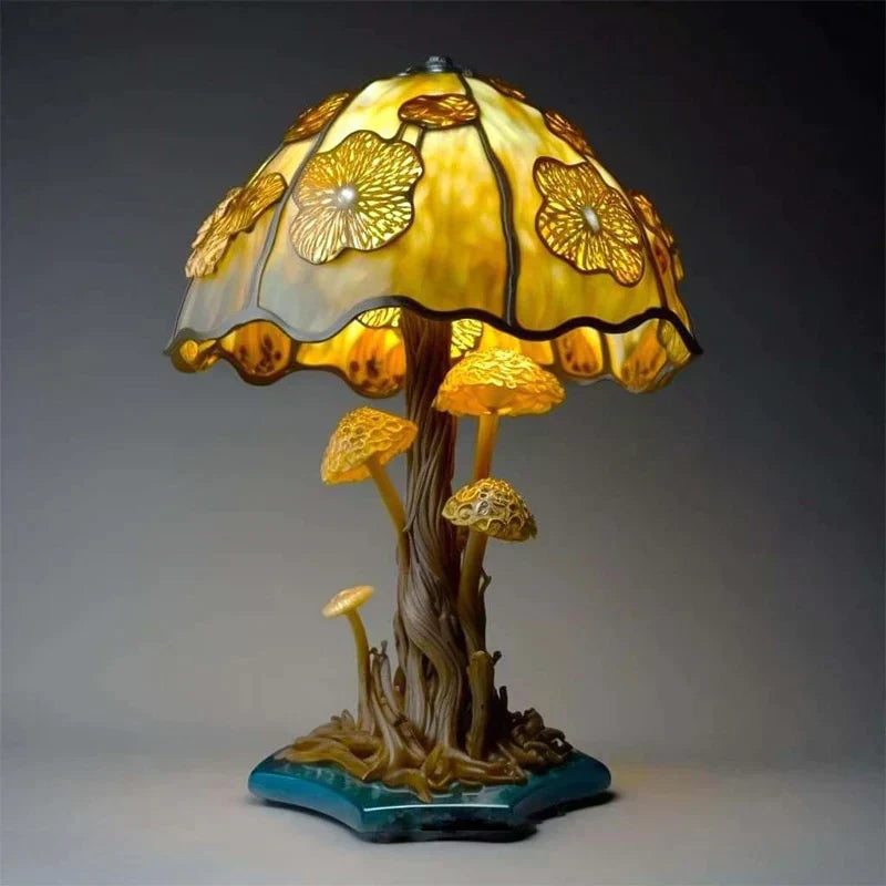 Dekoracyjna Lampa witrażem stołowa w stylu retro