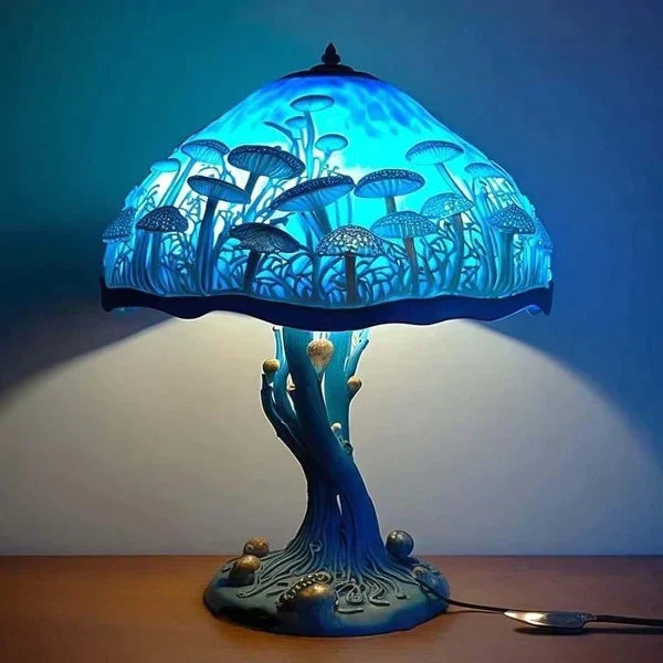 Dekoracyjna Lampa witrażem stołowa w stylu retro