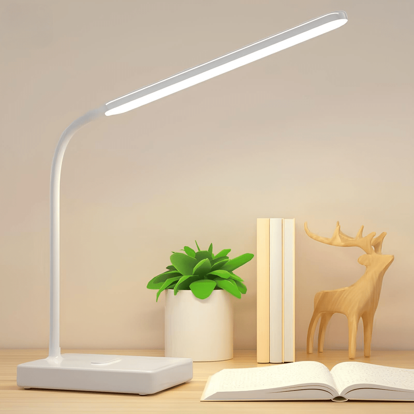 Kompaktowa lampka biurkowa ładowana USB z elastycznym ramieniem LED