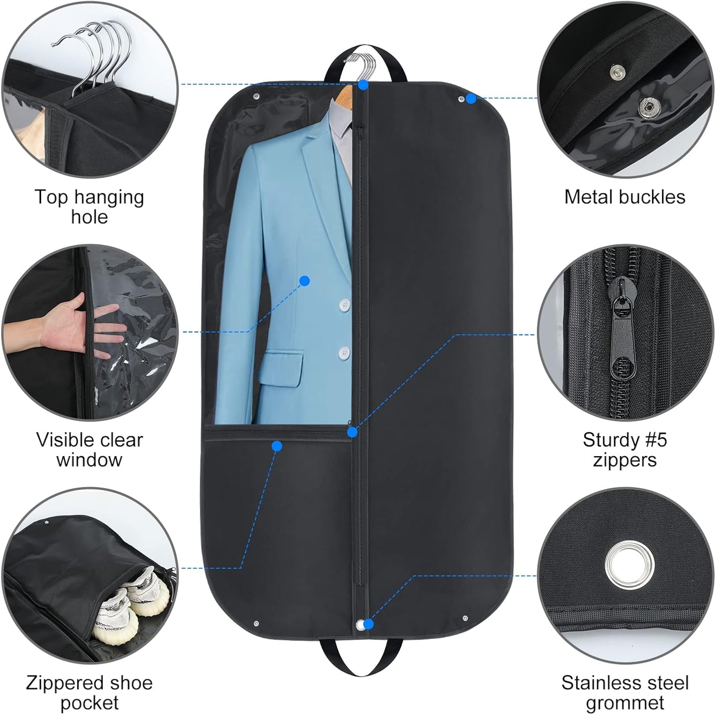 Spacious elegant waterproof travel bag with multiple pockets
